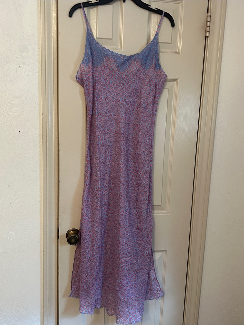 J. Crew Lavender and Blue Floral Slip Maxi Dress